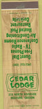 Matchbook Cover - Cedar Lodge Medford OR