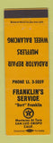 Matchbook Cover - Franklin's Texaco oil gas San Luis Obispo CA