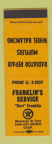 Matchbook Cover - Franklin's Texaco oil gas San Luis Obispo CA