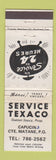 Matchbook Cover - Service Texaco oil gas Matane QC WEAR