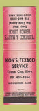 Matchbook Cover - Kon's Texaco oil gas Moosomin SK restaurant WEAR