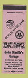Matchbook Cover - John Marilla's Texaco oil gas Armor NY