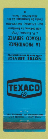 Matchbook Cover La Providence Texaco oil gas La Providence QC Mise Au Point WEAR