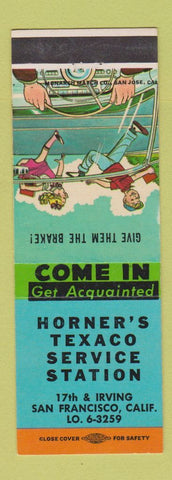 Matchbook Cover - Horner's Texaco oil gas San Francisco CA