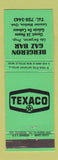 Matchbook Cover - Bergeron Gaz Bar Texaco oil gas Laurier Station QC