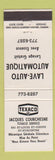 Matchbook Cover - Lave Auto Texaco oil gas St Hyacinthe QC