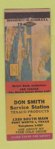 Matchbook Cover - Don Smith Texaco oil gas Fort Worth TX