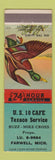 Matchbook Cover - US 10 Cafe Texaco oil gas Farwell MI