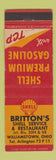 Matchbook Cover - Britton's Shell oil gas Williamstown OH