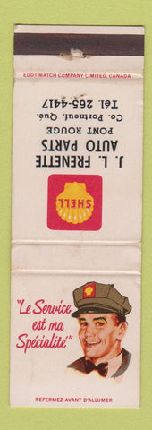 Matchbook Cover - JL Frenette Auto Parts Shell oil gas Portneuf QC WEAR
