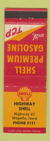 Matchbook Cover - Shell oil gas Highway Wapello ID