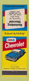 Matchbook Cover - 1958 Chevrolet Hackenberg Turbotville PA