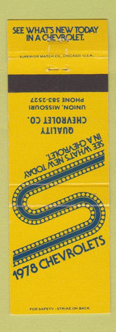 Matchbook Cover - 1978 Chevrolet Union MO