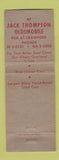 Matchbook Cover - Jack Thompson Oldsmobile