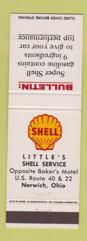 Matchbook Cover - Shell oil gas Little's Norwich OH