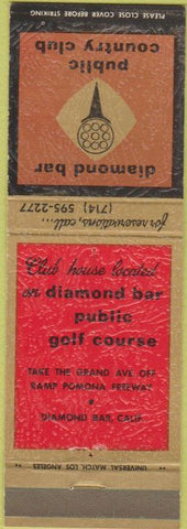 Matchbook Cover - Diamond Bar Country Club Golf CA