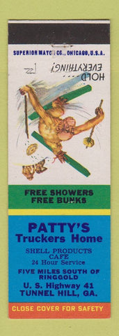 Matchbook Cover - Patty's Truckers Home Shell oil gas Tunnel Hill GA