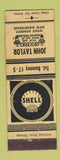 Matchbook Cover - Shell oil gas John Taylor Grocery West Rumney NH