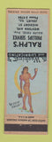Matchbook Cover - Ralph's Phillips 66 oil gas Joliet IL pinup