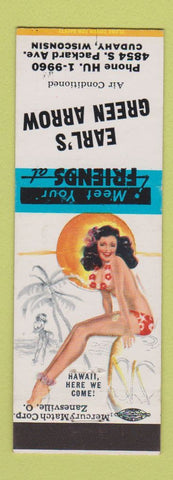 Matchbook Cover - Earl's Green Arrow Cudahy WI pinup