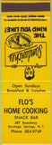 Matchbook Cover - Flo's Home Cooking Saratoga Springs NY yellow