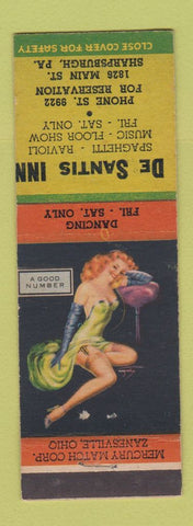 Matchbook Cover - De Santis Inn Sharpsburg PA pinup