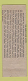 Matchbook Cover - The White Manor South Milwaukee WI Arno Vasholz pinup
