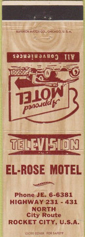 Matchbook Cover - El Rose Motel Rocket City AL