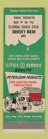 Matchbook Cover - Cities oil gas Herb Luehrs Glencoe MN