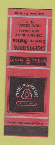 Matchbook Cover - Cities oil gas Griffis Bros Nimonsburg NY