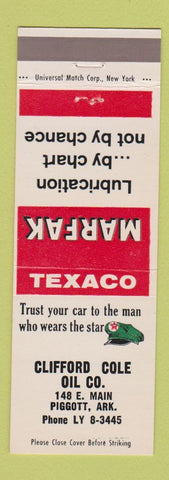 Matchbook Cover - Texaco oil gas Clifford Cole Piggott AR