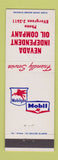 Matchbook Cover - Mobil oil gas Nevada Independent Oil Company