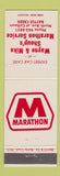Matchbook Cover - Marathon oil gas Wayne & Mike Shoup's Battle Creek MI