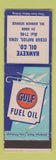 Matchbook Cover - Gulf oil gas Hawkeye Oil Cedar Rapids IA