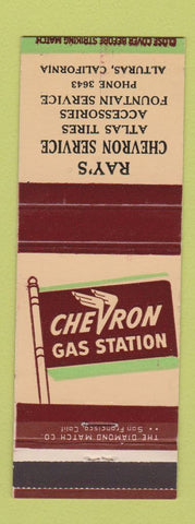 Matchbook Cover - Chevron oil gas Ray's Atlas Tires Alturas CA