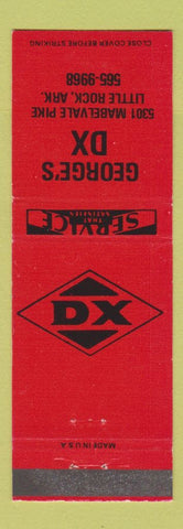 Matchbook Cover - DX oil gas George's Little Rock AR RED