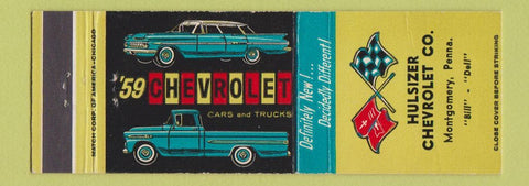 Matchbook Cover - 1959 Chevrolet Hulsizer Montgomery PA