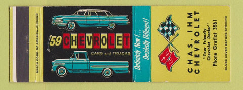 Matchbook Cover - 1959 Chevrolet Chas Ihm MI?