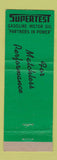Matchbook Cover - Supertest oil gas D Brosseau Laprairie QC