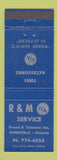 Matchbook Cover - R&M BA oil gas Dunnville ON