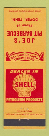 Matchbook Cover - Shell oil gas Joe's BBQ Dover TN low phone #
