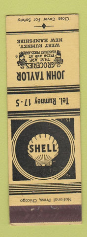 Matchbook Cover - John Taylor Grocery West Rumney NH Shell oil gas