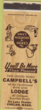 Matchbook Cover - Campbell's Lodge Chelan WA WEAR