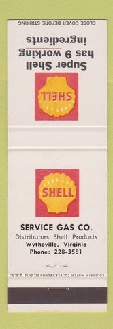 Matchbook Cover - Shell oil gas Wytheville VA #1