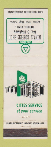Matchbook Cover - Cities oil gas Nina's Coffee Shop Delhi ON