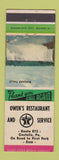 Matchbook Cover - Owen's Restaurant Texaco oil gas Costello PA
