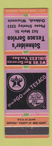 Matchbook Cover - Texaco oil gas Schneider's Oshkosh WI