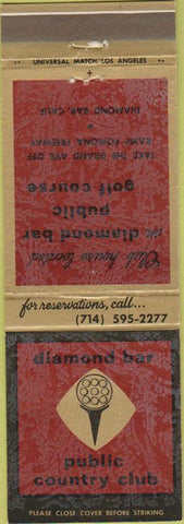 Matchbook Cover - Diamond Bar Country Club Golf CA