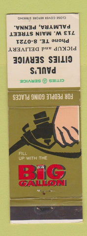 Matchbook Cover - Cities oil gas Paul's Palmyra PA