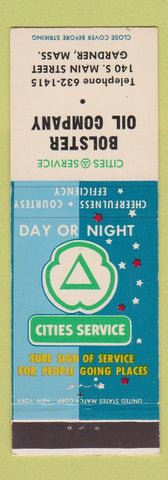 Matchbook Cover - Cities oil gas Bolster Oil Gardner MA